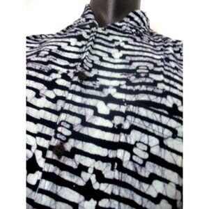 Grapefruit Moon Blue Rayon Short Sleeve Button Down Dress Shirt Men's L Vintage